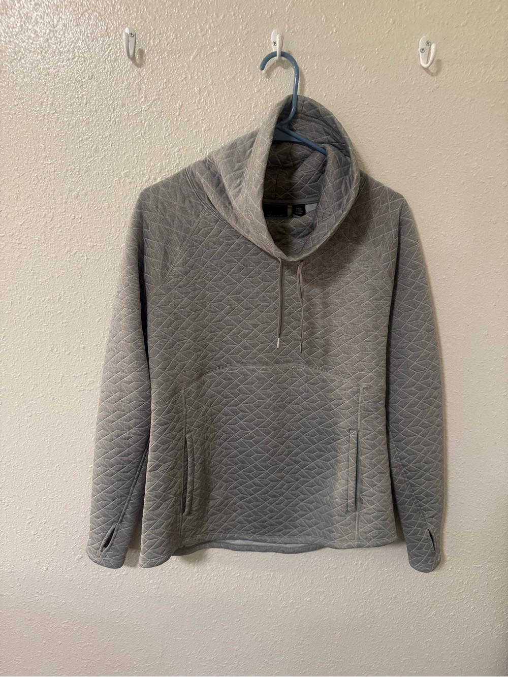 Marmot Quilted Cowl Neck Pullover - Light Gray